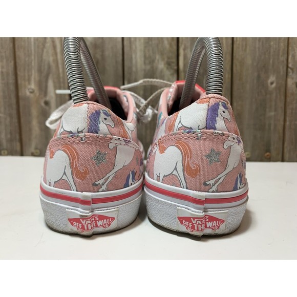 VANS OFF THE WALL Girls Pink UNICORN SPARKLE Shoe Size 5 - Picture 5 of 9